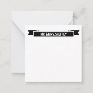 Mr and Mrs Sheffey on black ribbon 9602 Card