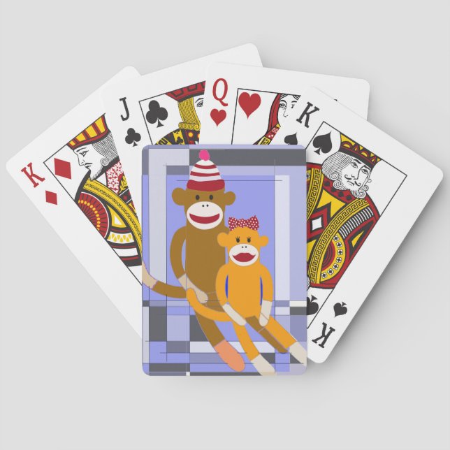 Mr. and Mrs. Sock Monkey. Playing Cards (Back)