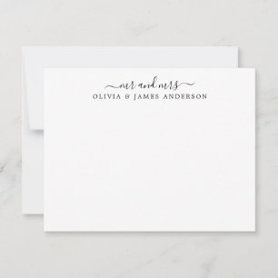 Mr and Mrs Stylish Script Calligraphy Newlyweds Card