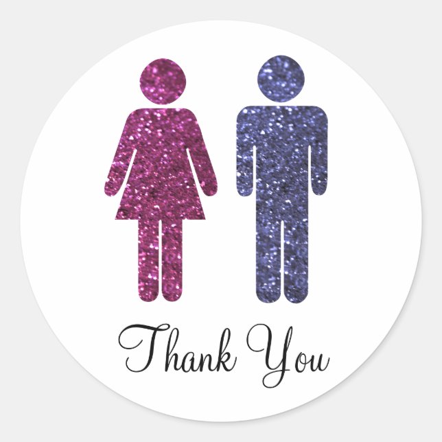 Mr. and Mrs. Thank You Classic Round Sticker (Front)