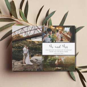 Mr and Mrs Thank You Photo Collage Grey and White