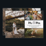 Mr and Mrs Thank You Photo Collage Wedding<br><div class="desc">Mr and Mrs design wedding thank you cards featuring four of your favourite wedding photos. Show your family and friends your appreciation for being a part of your wedding celebration with one of these beautiful thank you cards. If you need help with the template or placing your photos, contact me...</div>