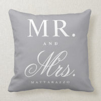 Mr. and Mrs. Throw Pillow