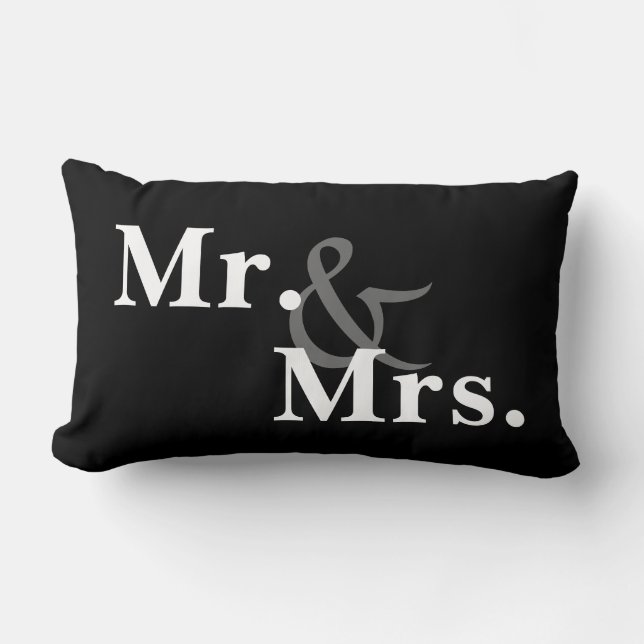 Mr. and Mrs. typography pillow modern bold (Front)