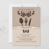 Mr. and Mrs. Utensils Dinner Party Invitation