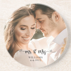 Mr. and Mrs. Wedding Couple Coaster