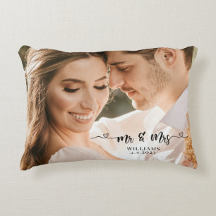 Mr. and Mrs. Wedding Couple Pillow