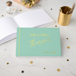 Mr and Mrs Wedding Day Date Gold Guest Book