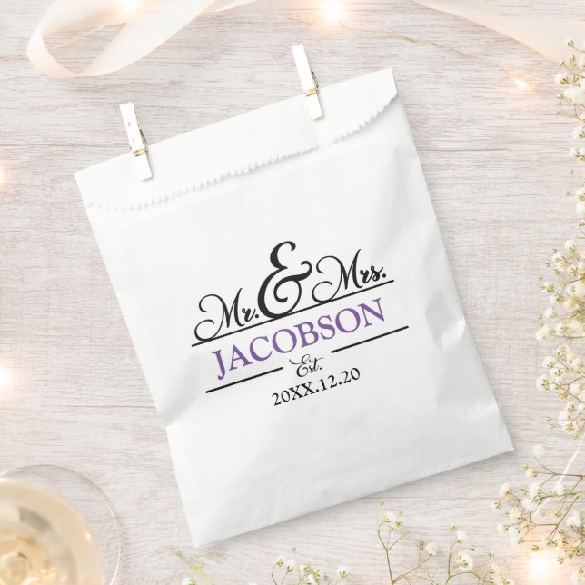 Mr and Mrs Wedding Favour Bags (Clipped)