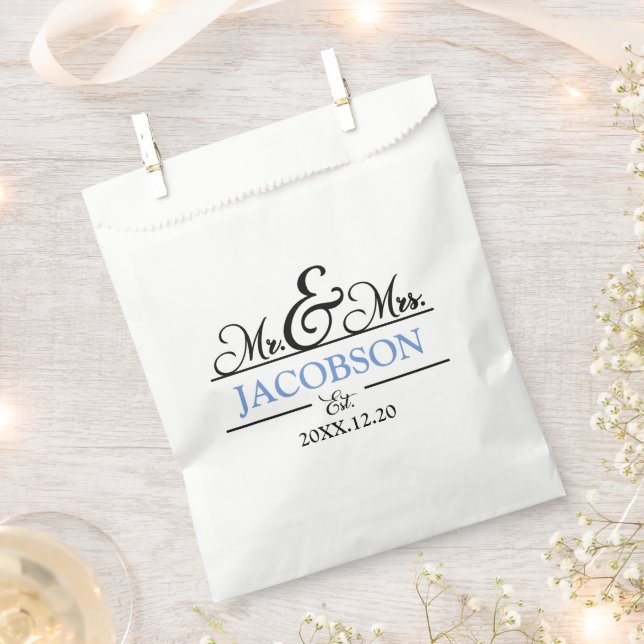 Mr and Mrs Wedding Favour Bags (Clipped)