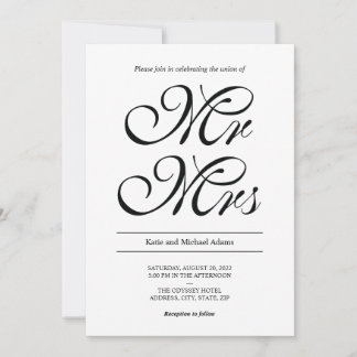 Mr and Mrs Wedding Invitation