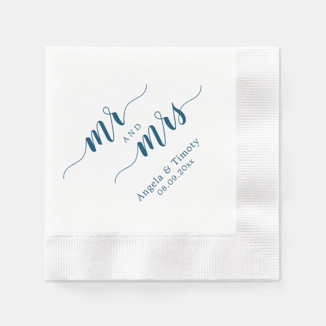Mr and Mrs wedding Napkin (Front)