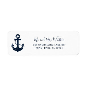 Mr and Mrs Wedding Nautical Anchor Address