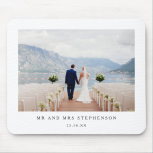 Mr and Mrs Wedding Photo Mouse Pad