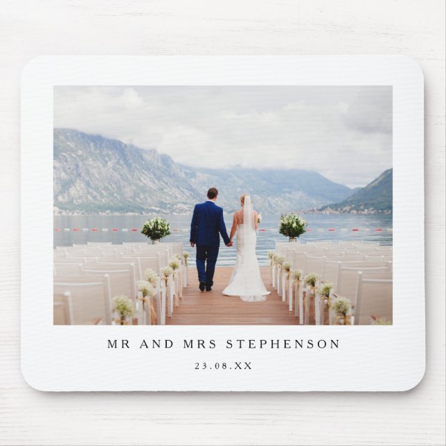 Mr and Mrs Wedding Photo  Mouse Pad (Front)
