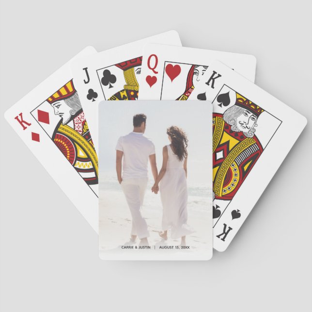 Mr and Mrs Wedding Photo Playing Cards (Back)