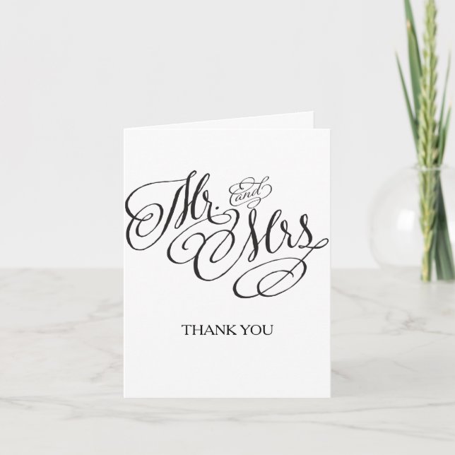 Mr. and Mrs. Wedding Thank you card (Front)