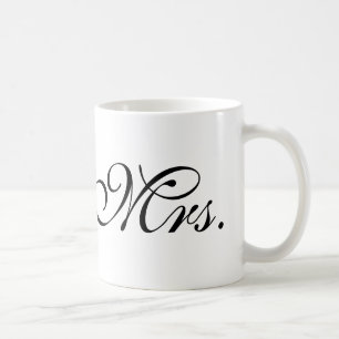 Mr. and mrs. wife bride black white modern chic coffee mug