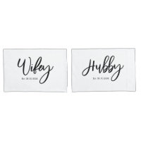 Mr and Mrs Wifey and Hubby Couple Pillowcases