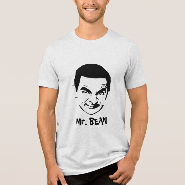 Mr. Bean Face Stencil Pop Art T-Shirt Tri-Blend Shirt (Front)