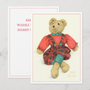 MR. BEAR 4.5x6.25 Flat Christmas Card