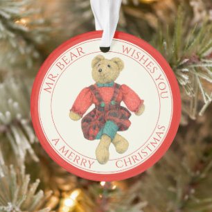MR. BEAR Acrylic Circle Ornament + Text