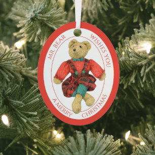 MR. BEAR Aluminium Oval Ornament + Text