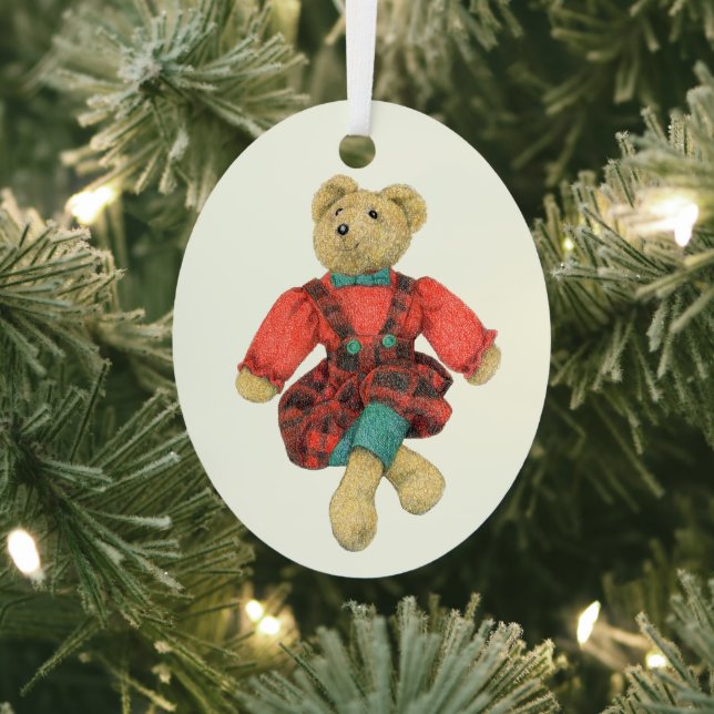 MR. BEAR Metal Oval Ornament  (Insitu)