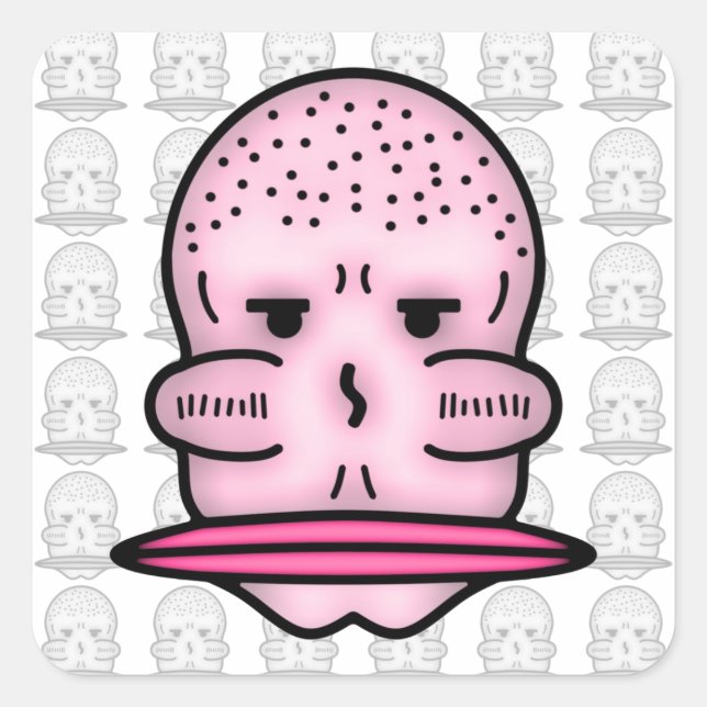 Mr. Big Cheekbones & Even Bigger Mouth v2 Square S Sticker (Front)