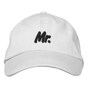 Mr. black and white cute chic embroidered hat