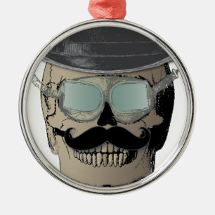 Mr. Bones Steam Punk Time Traveller Metal Tree Decoration