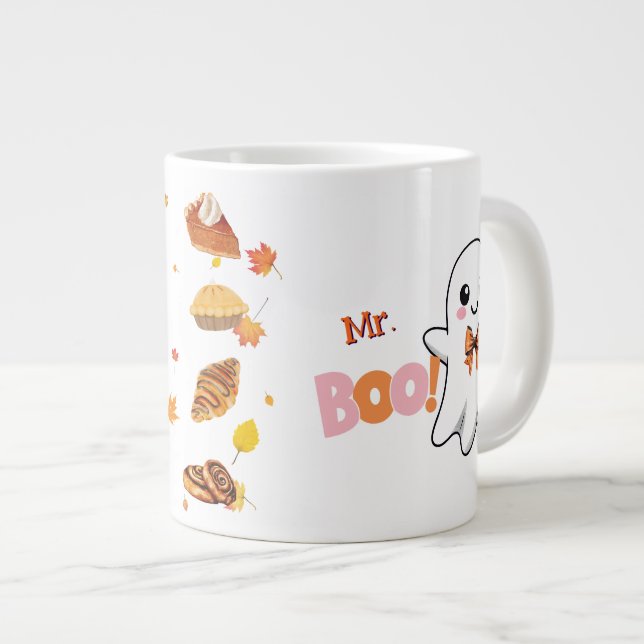  Mr. Boo Ghost Customisable Mug with Bakery Treats (Front Right)