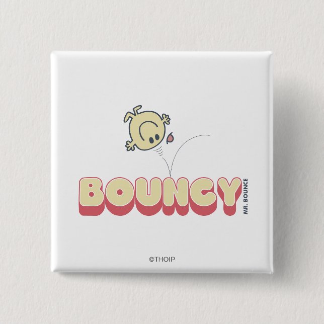 Mr. Bounce Bouncing On His Head 15 Cm Square Badge (Front)