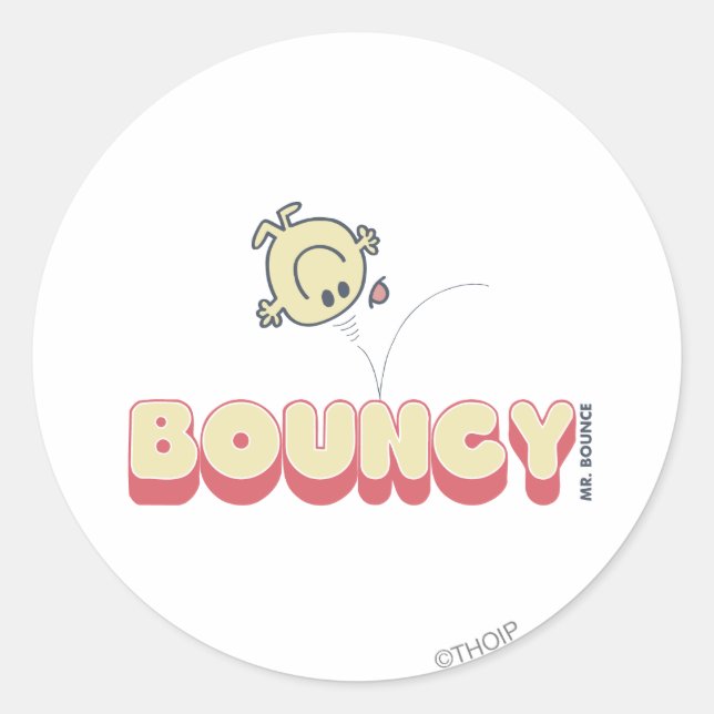 Mr. Bounce Bouncing On His Head Classic Round Sticker (Front)