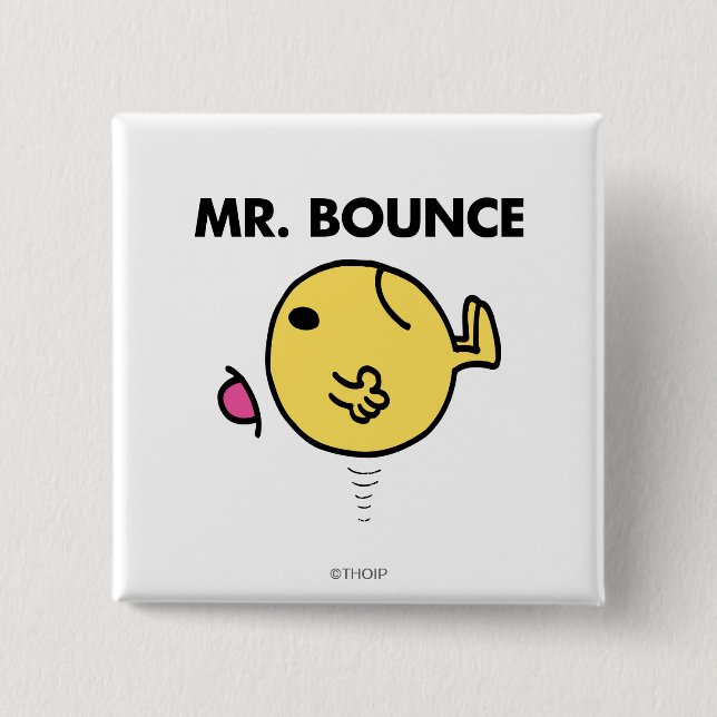 Mr. Bounce | Unhappy Bouncing 15 Cm Square Badge (Front)
