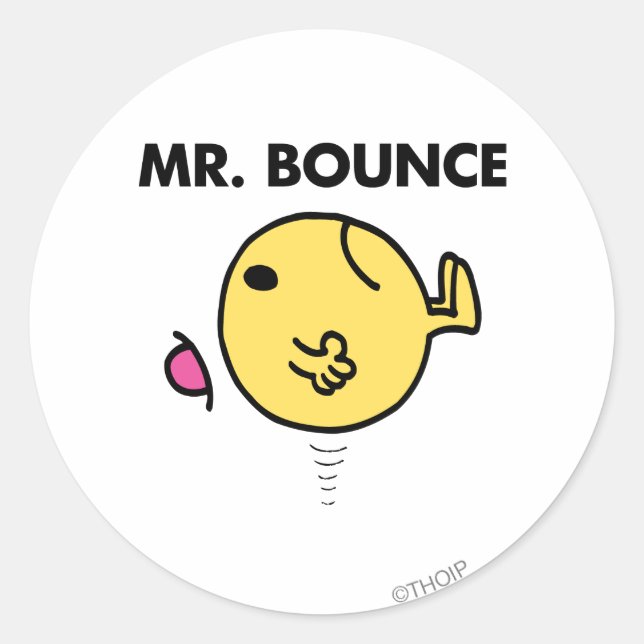 Mr. Bounce | Unhappy Bouncing Classic Round Sticker (Front)