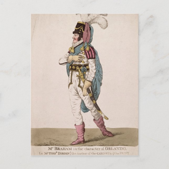 Mr. Braham in the character of Orlando Postcard (Front)