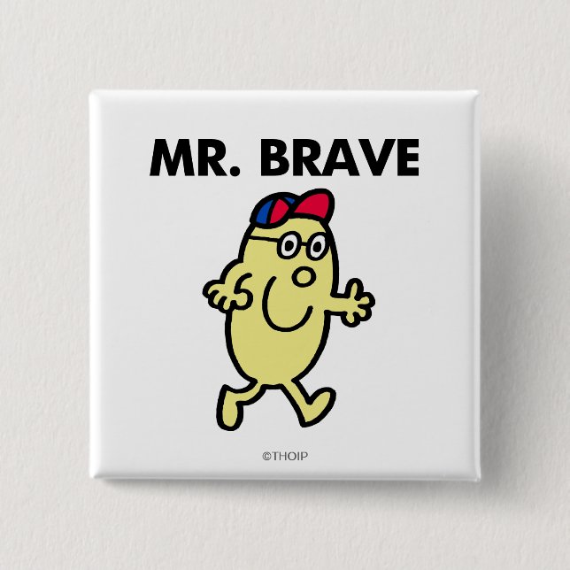 Mr. Brave Waving Hello 15 Cm Square Badge (Front)
