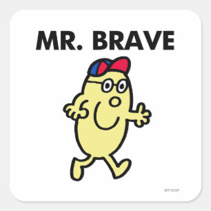 Mr. Brave Waving Hello Square Sticker
