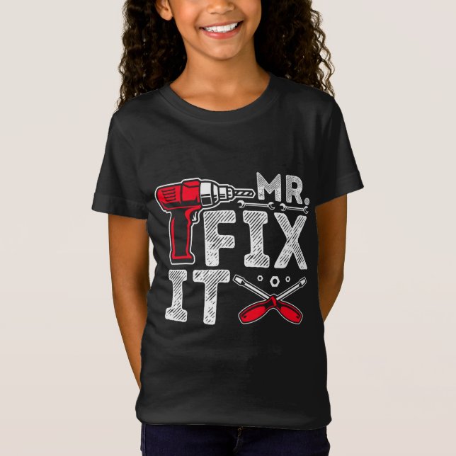 Mr Break It Mr Fix It Funny Dad & Son Matching Fat T-Shirt (Front)
