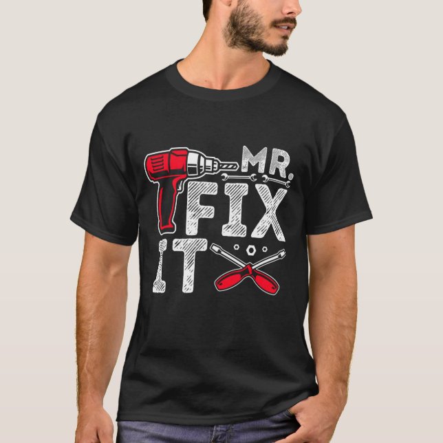 Mr Break It Mr Fix It Funny Dad & Son Matching Fat T-Shirt (Front)