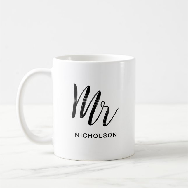 Mr. Brush Lettered | Holiday Modern Coffee Mug (Left)