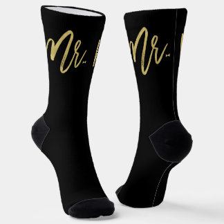 Mr. Brush Script With Bow Tie - Groom Wedding Gift Socks