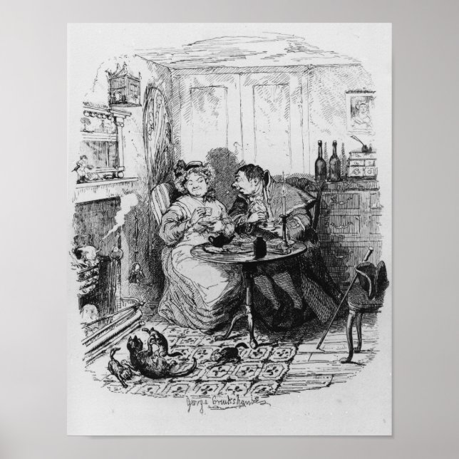 Mr Bumble and Mrs Corney taking tea Poster (Front)