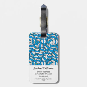 Mr Bump Blue Confusion Pattern Luggage Tag
