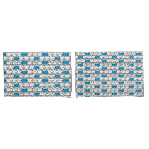 Mr Bump   Blue Pattern Pillowcase