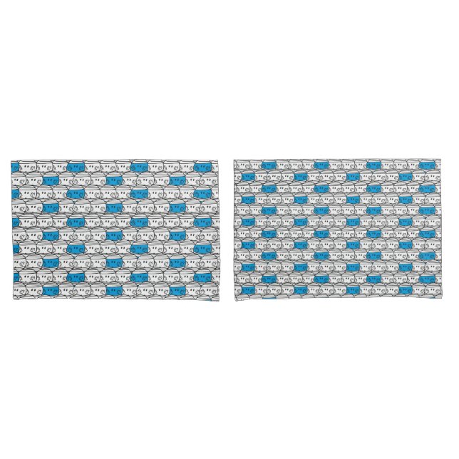 Mr Bump | Blue Pattern Pillowcase (Front-Set)