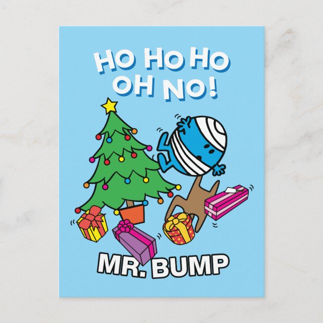 Mr. Bump Decorating A Christmas Tree Holiday Postcard (Front)