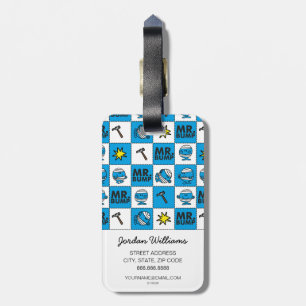 Mr Bump Mosaic In Blue Pattern Luggage Tag