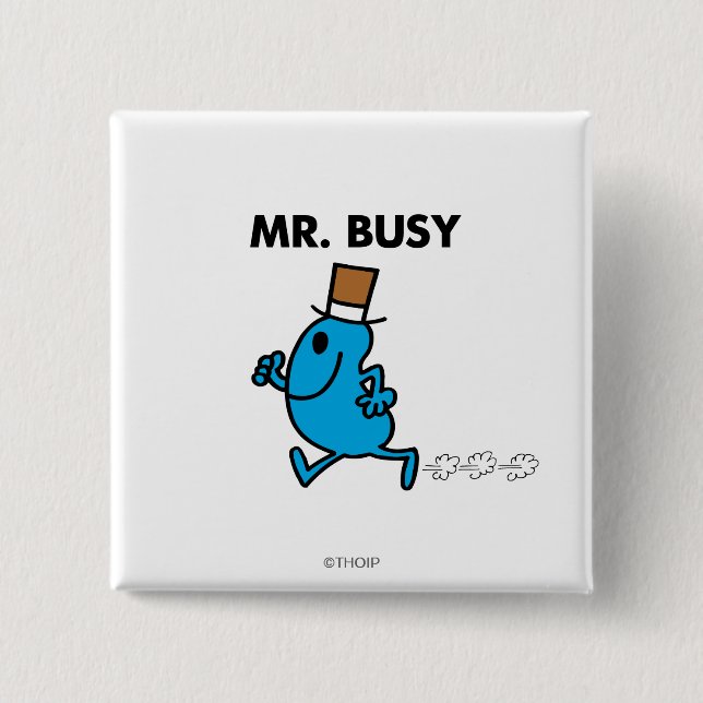 Mr. Busy Running Quickly 15 Cm Square Badge (Front)